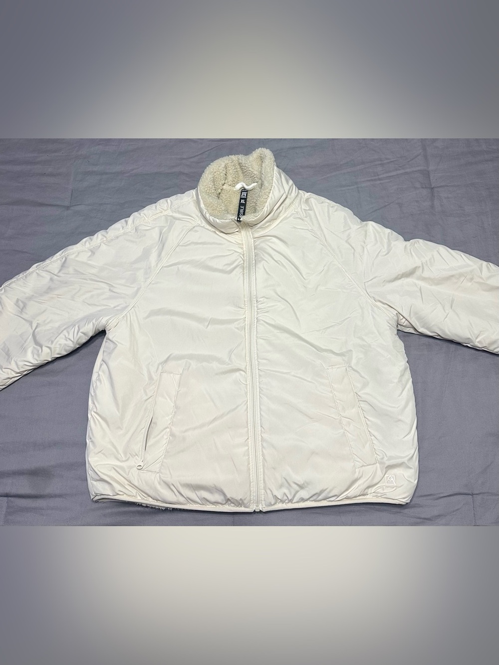 Women's Avalanche Off-White Sherpa-Lined Snow/Ski Irreversible Jacket XL